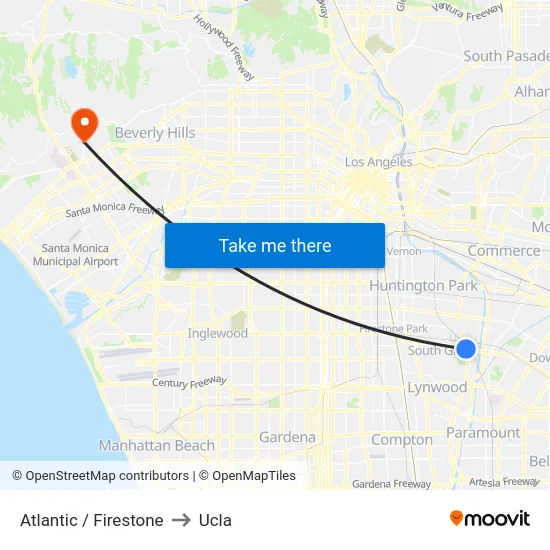 Atlantic / Firestone to Ucla map