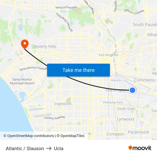 Atlantic / Slauson to Ucla map