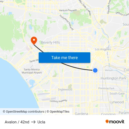 Avalon / 42nd to Ucla map