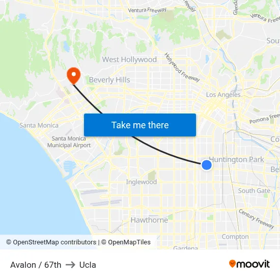 Avalon / 67th to Ucla map