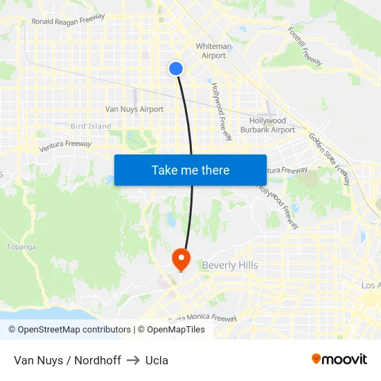 Van Nuys / Nordhoff to Ucla map