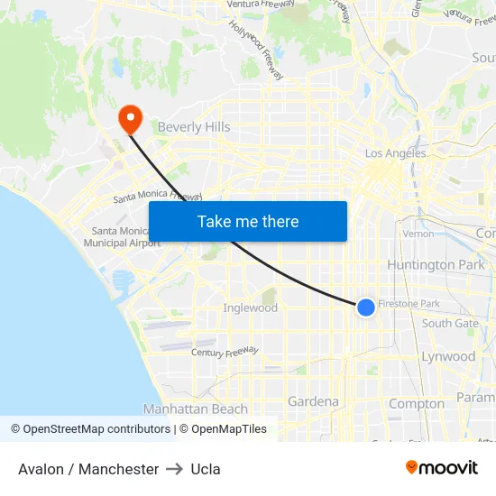 Avalon / Manchester to Ucla map