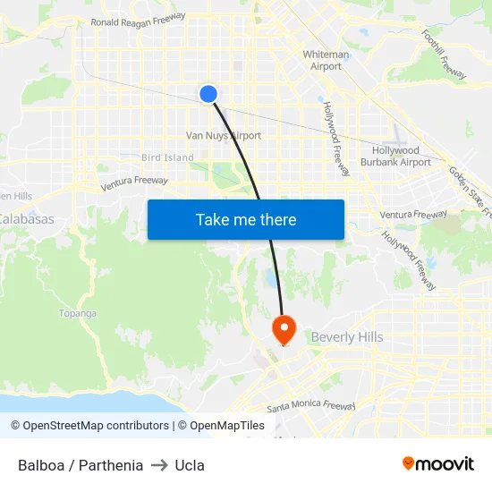 Balboa / Parthenia to Ucla map