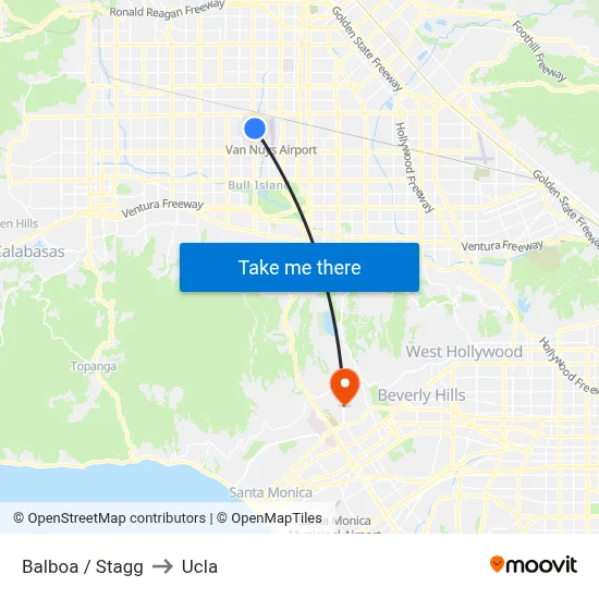 Balboa / Stagg to Ucla map