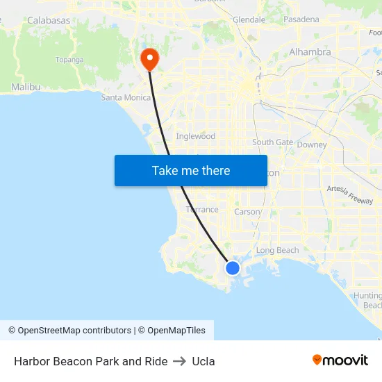 Harbor Beacon Park and Ride to Ucla map