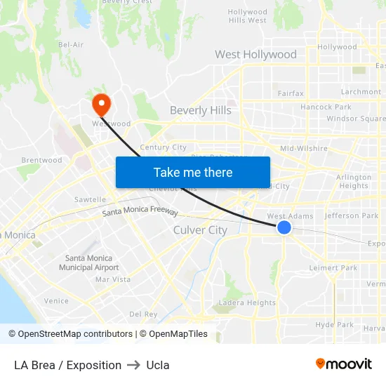 LA Brea / Exposition to Ucla map
