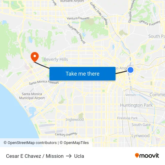 Cesar E Chavez / Mission to Ucla map