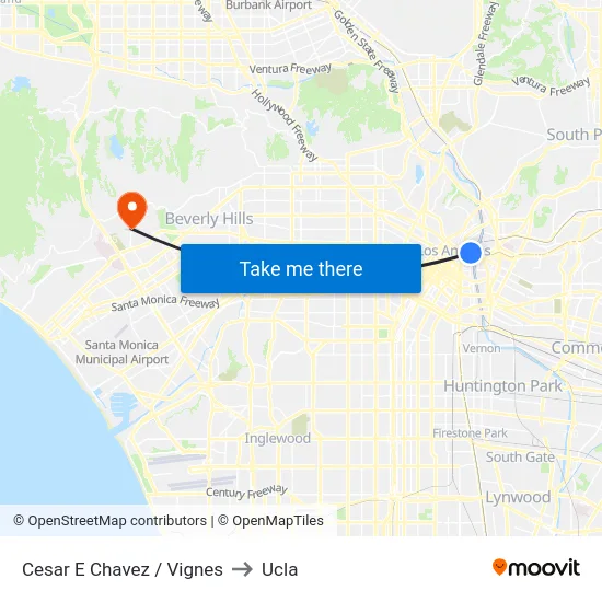 Cesar E Chavez / Vignes to Ucla map