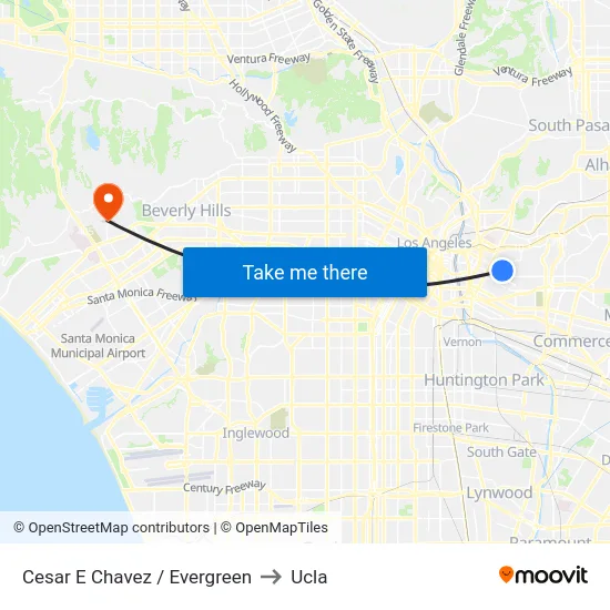 Cesar E Chavez / Evergreen to Ucla map