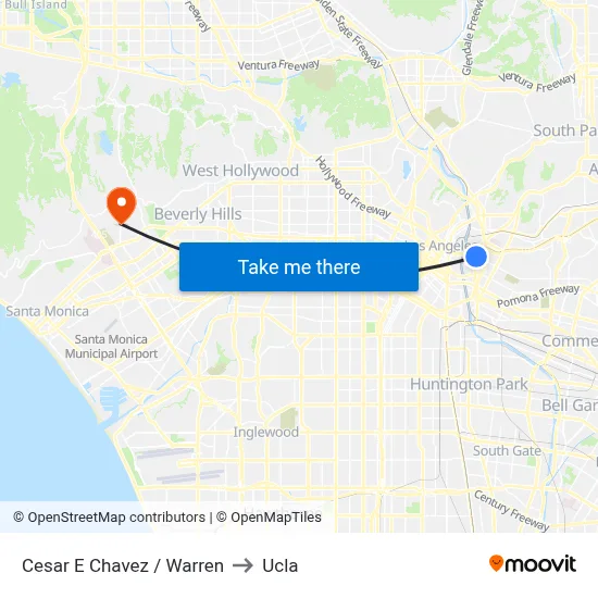 Cesar E Chavez / Warren to Ucla map