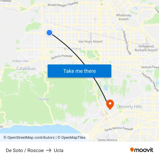 De Soto / Roscoe to Ucla map