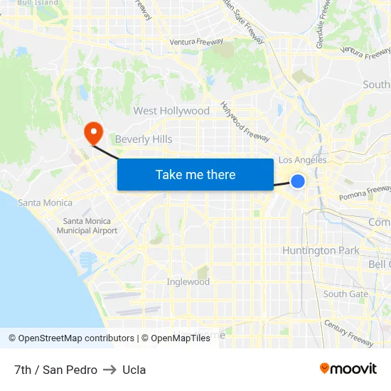 7th / San Pedro to Ucla map