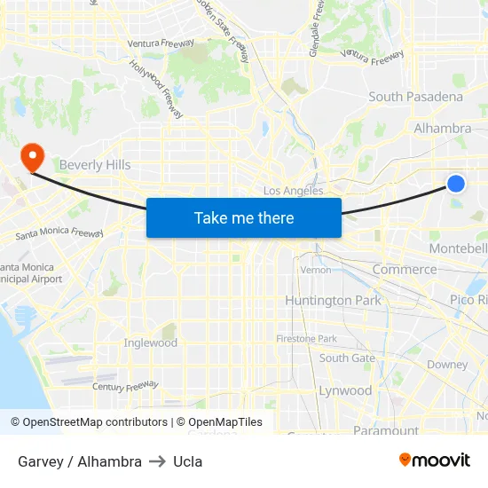 Garvey / Alhambra to Ucla map