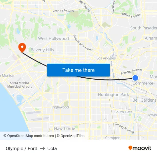 Olympic / Ford to Ucla map