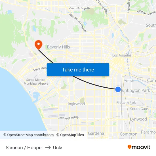 Slauson / Hooper to Ucla map