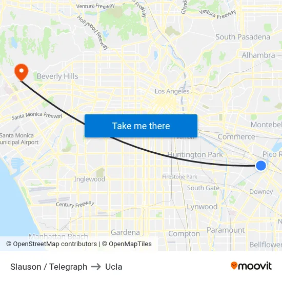 Slauson / Telegraph to Ucla map