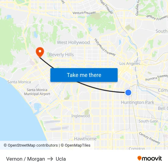 Vernon / Morgan to Ucla map
