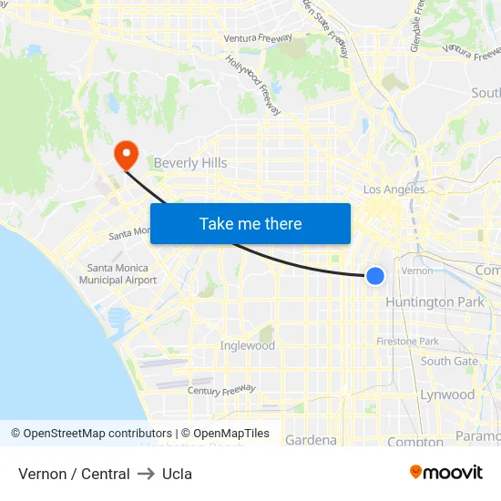 Vernon / Central to Ucla map
