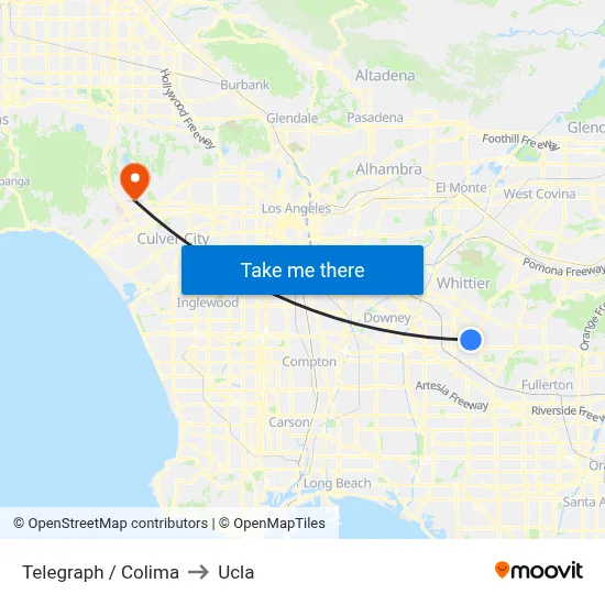 Telegraph / Colima to Ucla map