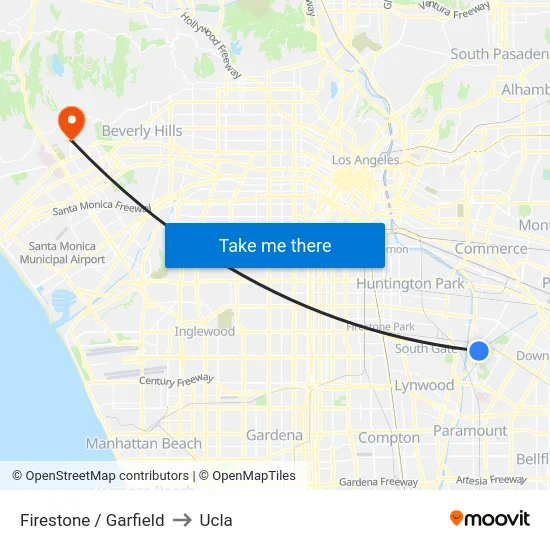 Firestone / Garfield to Ucla map