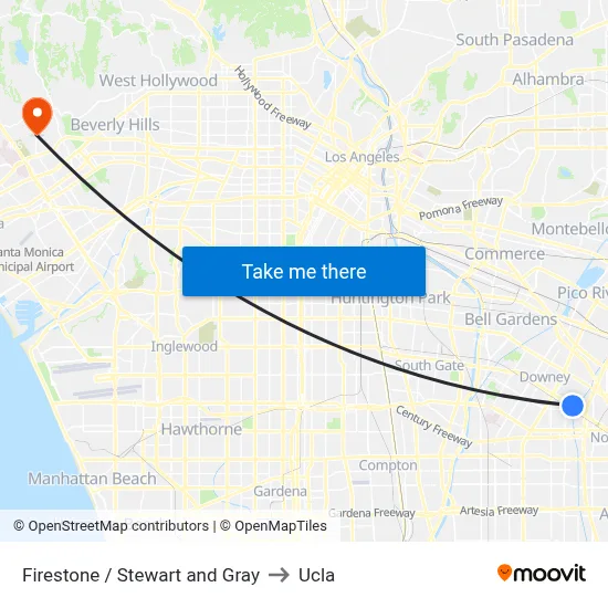 Firestone / Stewart and Gray to Ucla map