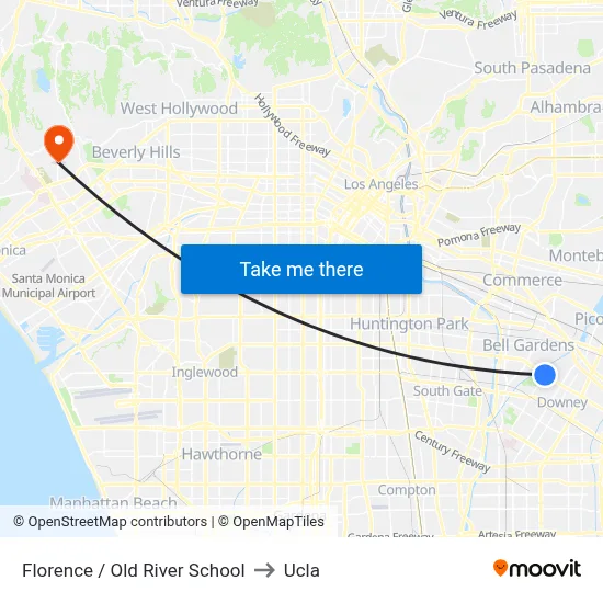 Florence / Old River School to Ucla map