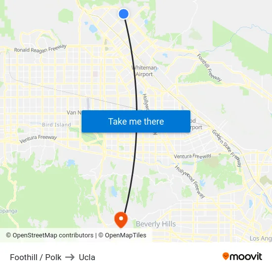 Foothill / Polk to Ucla map