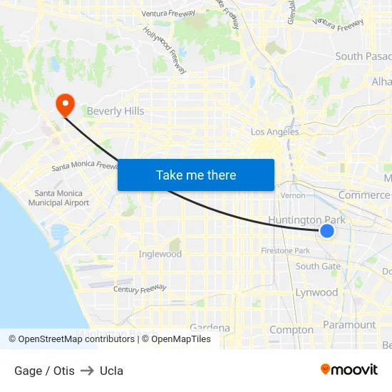 Gage / Otis to Ucla map