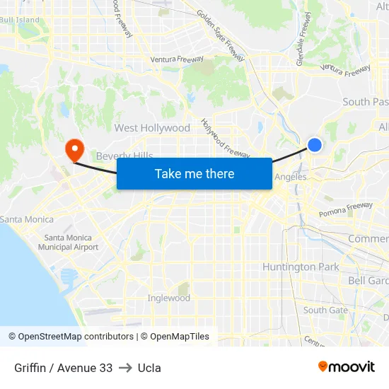 Griffin / Avenue 33 to Ucla map