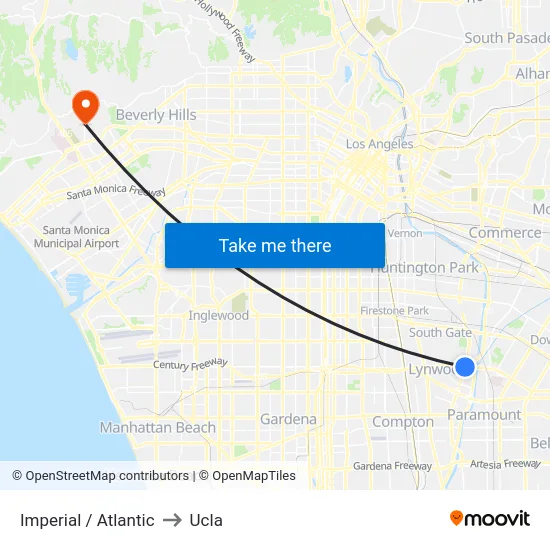 Imperial / Atlantic to Ucla map
