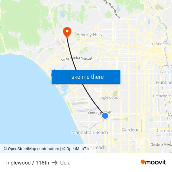 Inglewood / 118th to Ucla map