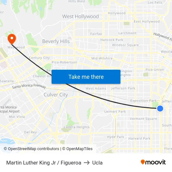 Martin Luther King Jr / Figueroa to Ucla map