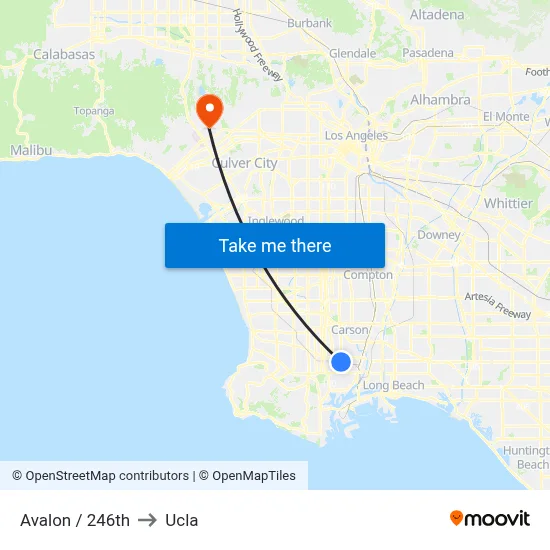 Avalon / 246th to Ucla map