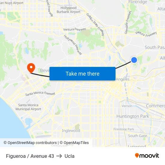 Figueroa / Avenue 43 to Ucla map