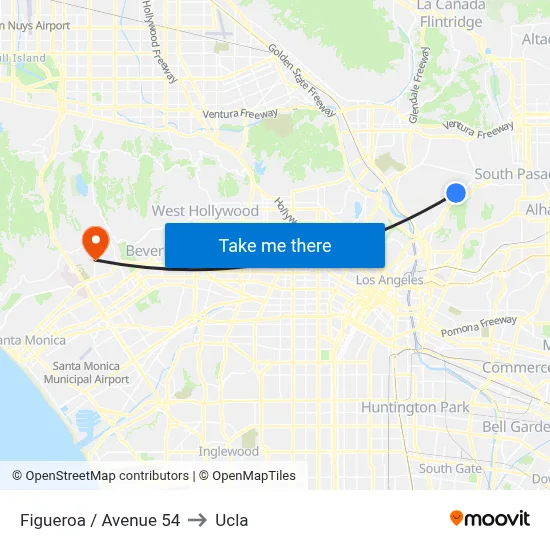 Figueroa / Avenue 54 to Ucla map