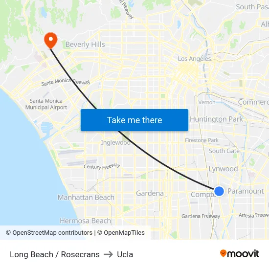 Long Beach / Rosecrans to Ucla map