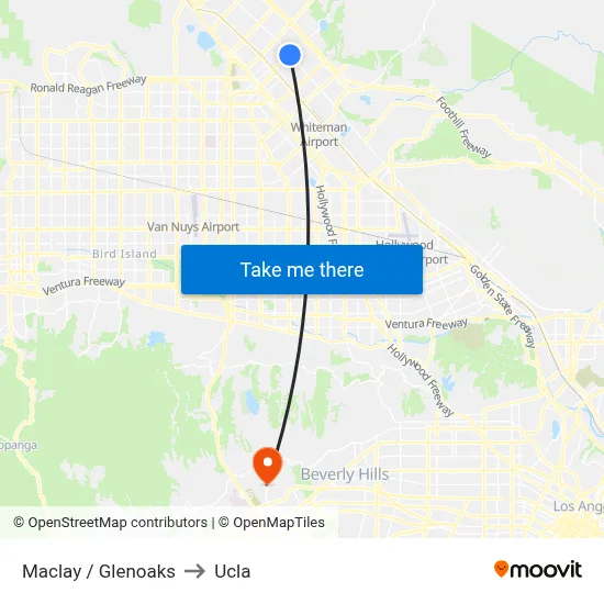 Maclay / Glenoaks to Ucla map