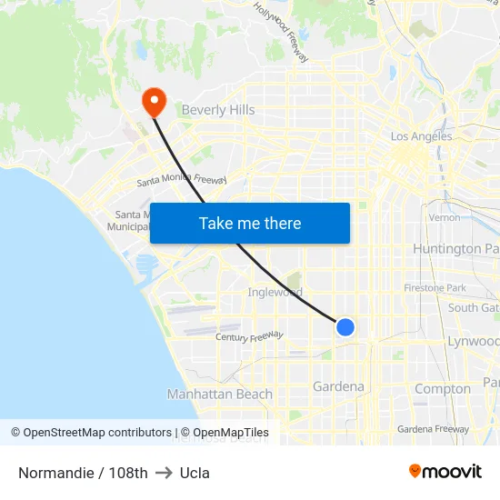 Normandie / 108th to Ucla map