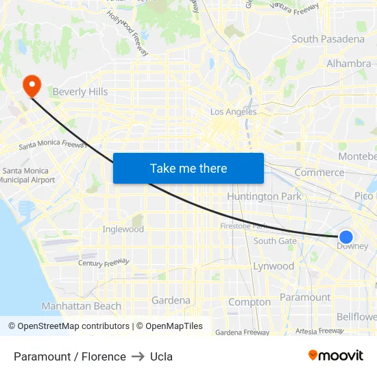 Paramount / Florence to Ucla map