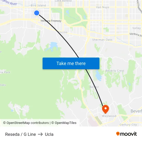 Reseda / G Line to Ucla map
