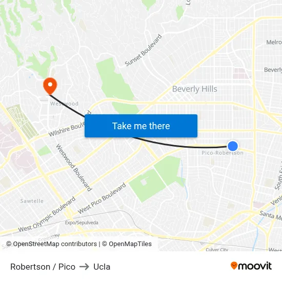 Robertson / Pico to Ucla map