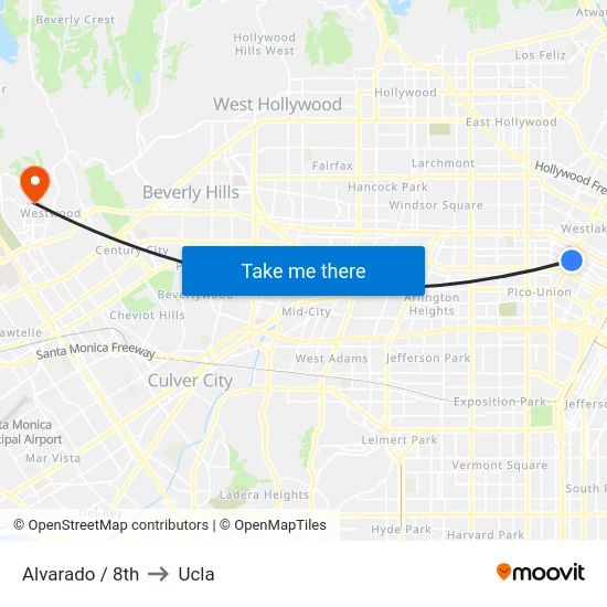 Alvarado / 8th to Ucla map