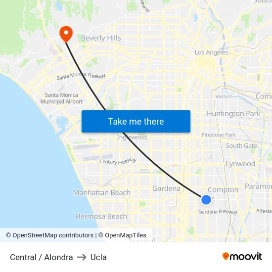 Central / Alondra to Ucla map