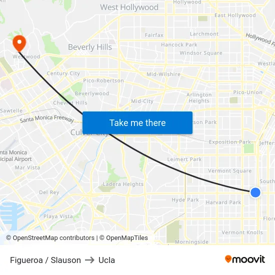 Figueroa / Slauson to Ucla map