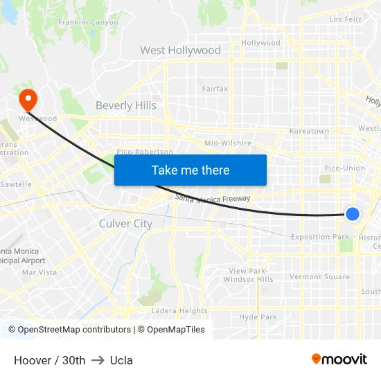 Hoover / 30th to Ucla map