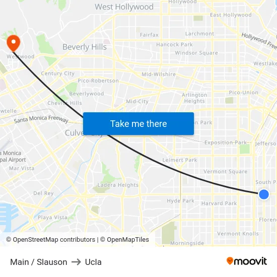 Main / Slauson to Ucla map
