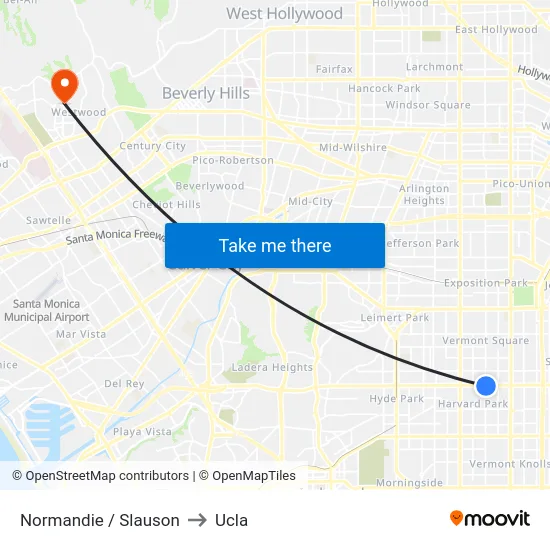 Normandie / Slauson to Ucla map