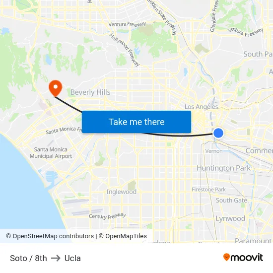 Soto / 8th to Ucla map