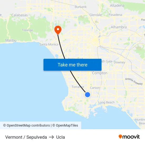 Vermont / Sepulveda to Ucla map