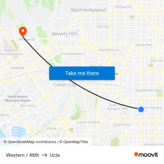 Western / 48th to Ucla map